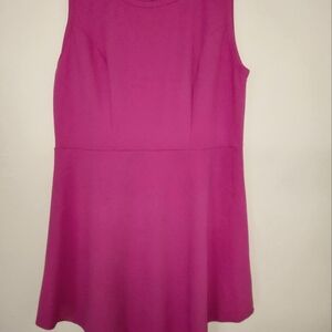 Pink Textured Women's Plus Knit Fit N Flare Sleeveless Dress 3X